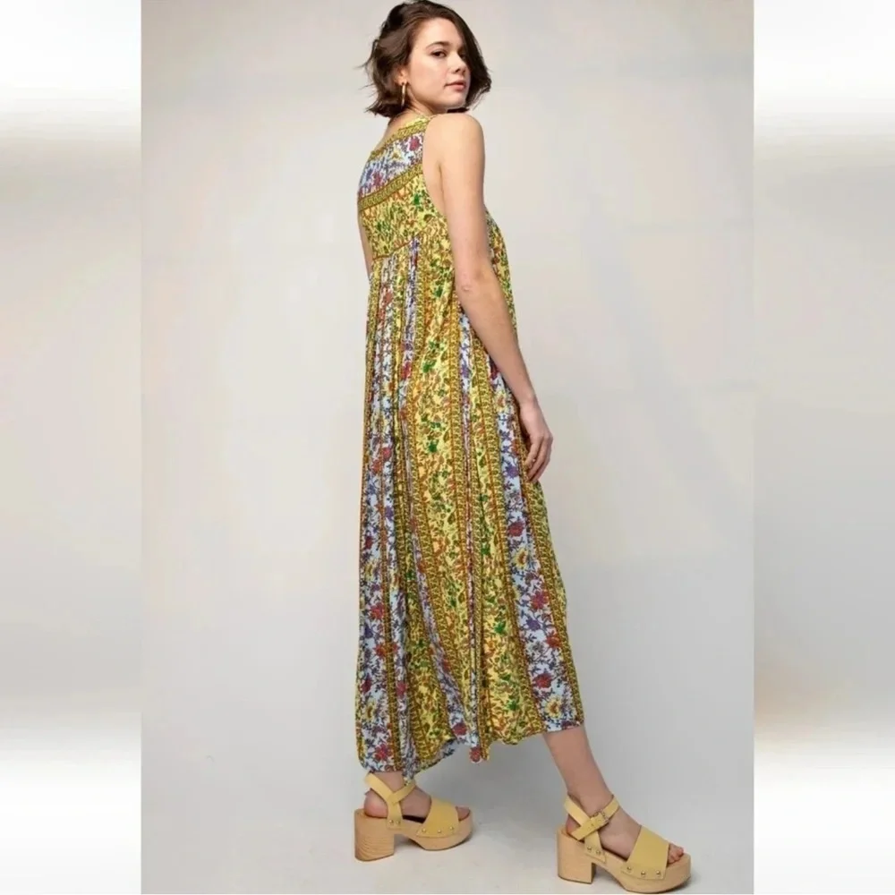 131. NWT Easel Yellow/Multicolor Floral Jumpsuit - Picture 4 of 6